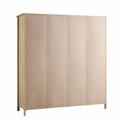 Frances Rattan Triple Wardrobe with 2 Drawers, Natural