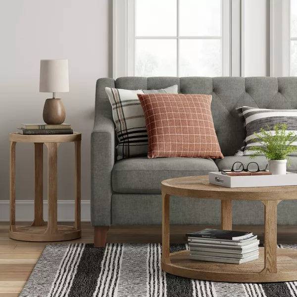 Castalia Round Accent Table Natural Wood