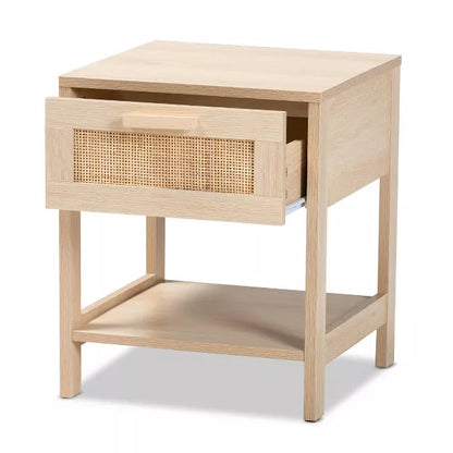 Sebille Wood with Natural Rattan