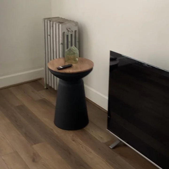 Gino Turned Drum Accent Table Black