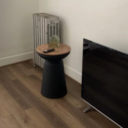 Gino Turned Drum Accent Table Black