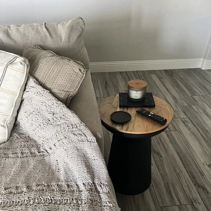 Gino Turned Drum Accent Table Black