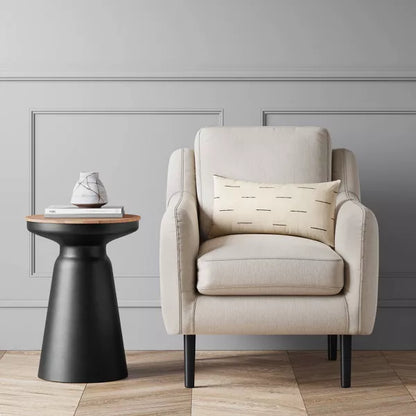 Gino Turned Drum Accent Table Black