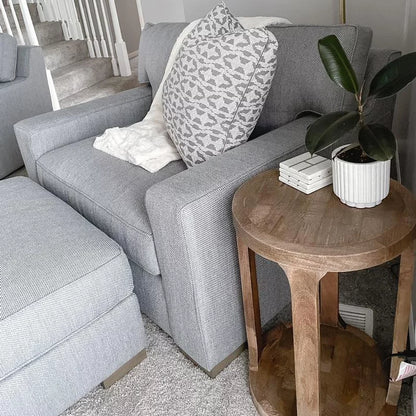 Castalia Round Accent Table Natural Wood