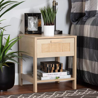 Sebille Wood with Natural Rattan