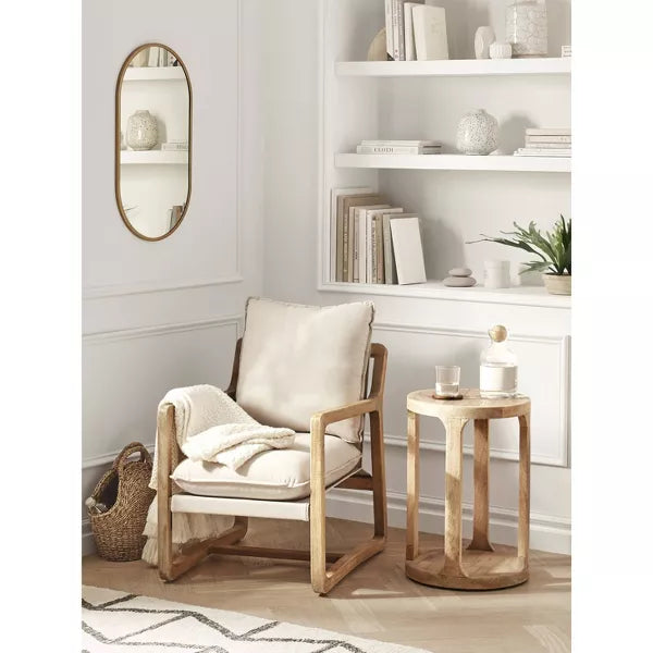 Castalia Round Accent Table Natural Wood