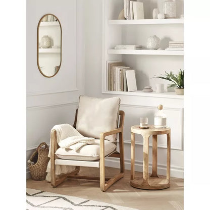 Castalia Round Accent Table Natural Wood