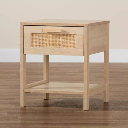 Sebille Wood with Natural Rattan