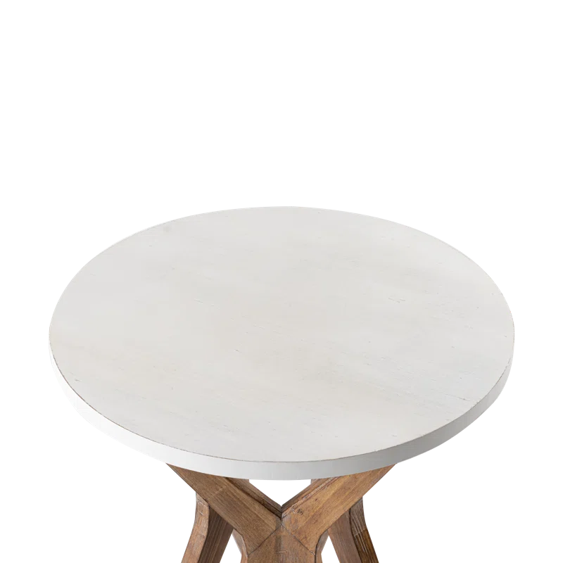 Moty Crossed Legs Round End Table