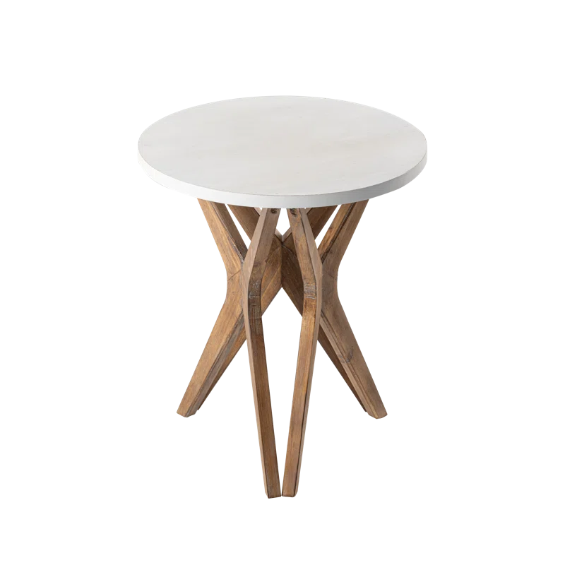 Moty Crossed Legs Round End Table