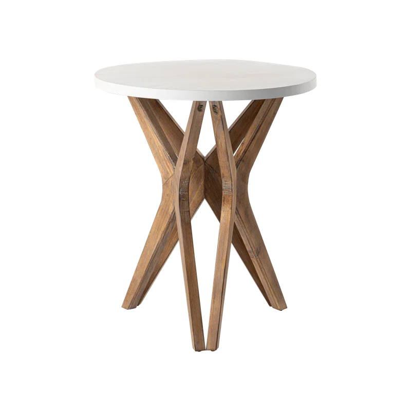 Moty Crossed Legs Round End Table