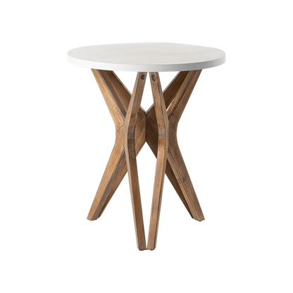 Moty Crossed Legs Round End Table