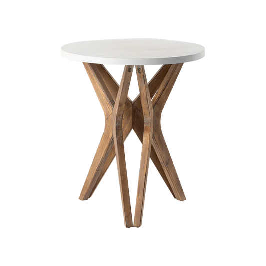 Moty Crossed Legs Round End Table