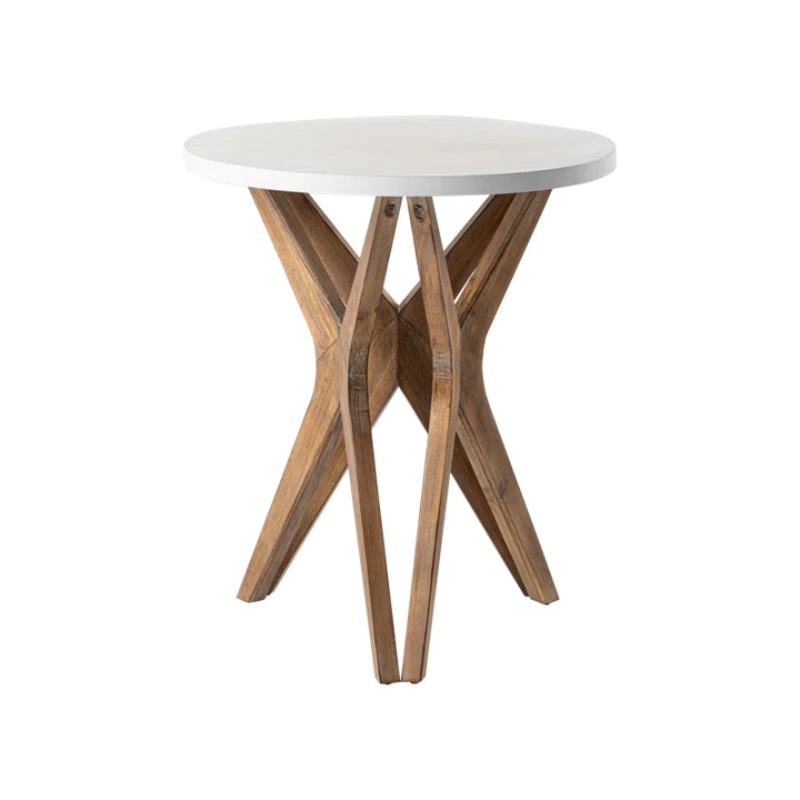 Moty Crossed Legs Round End Table