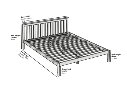 Linnelle Solid Wood Bed Frame in Grey