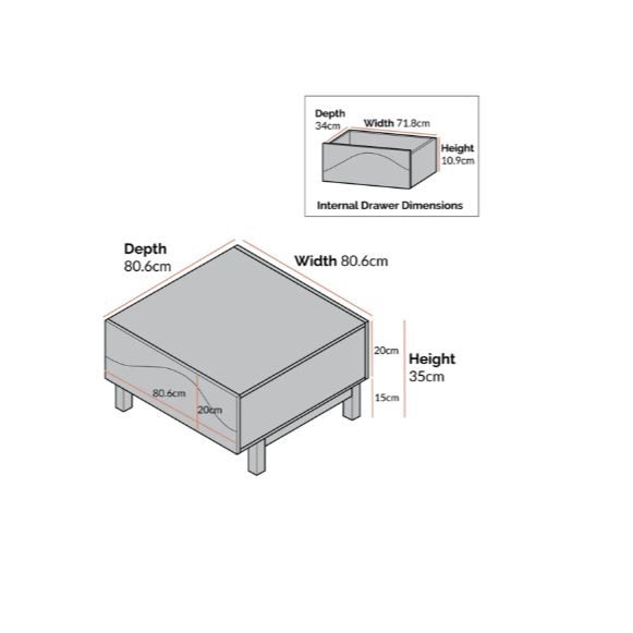 Moriko 2 Drawer Coffee Table