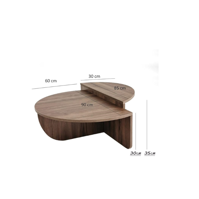 Modern Wooden Round Coffee Table,Chipboard Wood Center