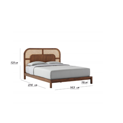 Nadi Wood and Cane Queen Bed
