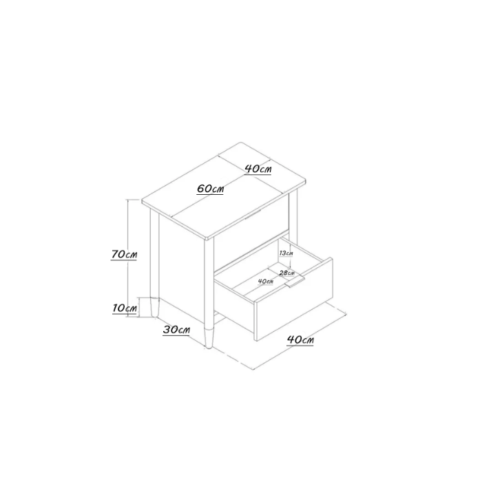 Drawer Modern Wood Nightstand