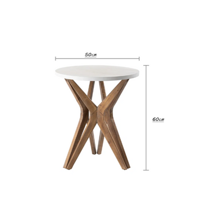 Moty Crossed Legs Round End Table