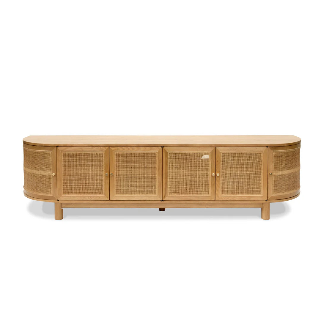 Ibarra Rattan Doors TV Entertainment unit - Natural Oak