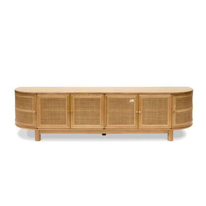 Ibarra Rattan Doors TV Entertainment unit - Natural Oak
