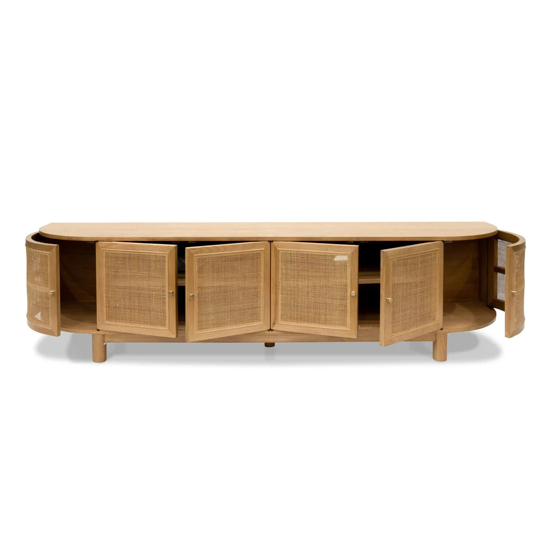 Ibarra Rattan Doors TV Entertainment unit - Natural Oak