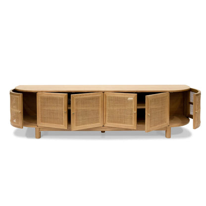 Ibarra Rattan Doors TV Entertainment unit - Natural Oak