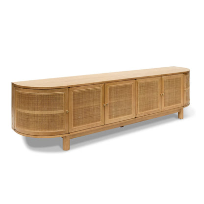 Ibarra Rattan Doors TV Entertainment unit - Natural Oak
