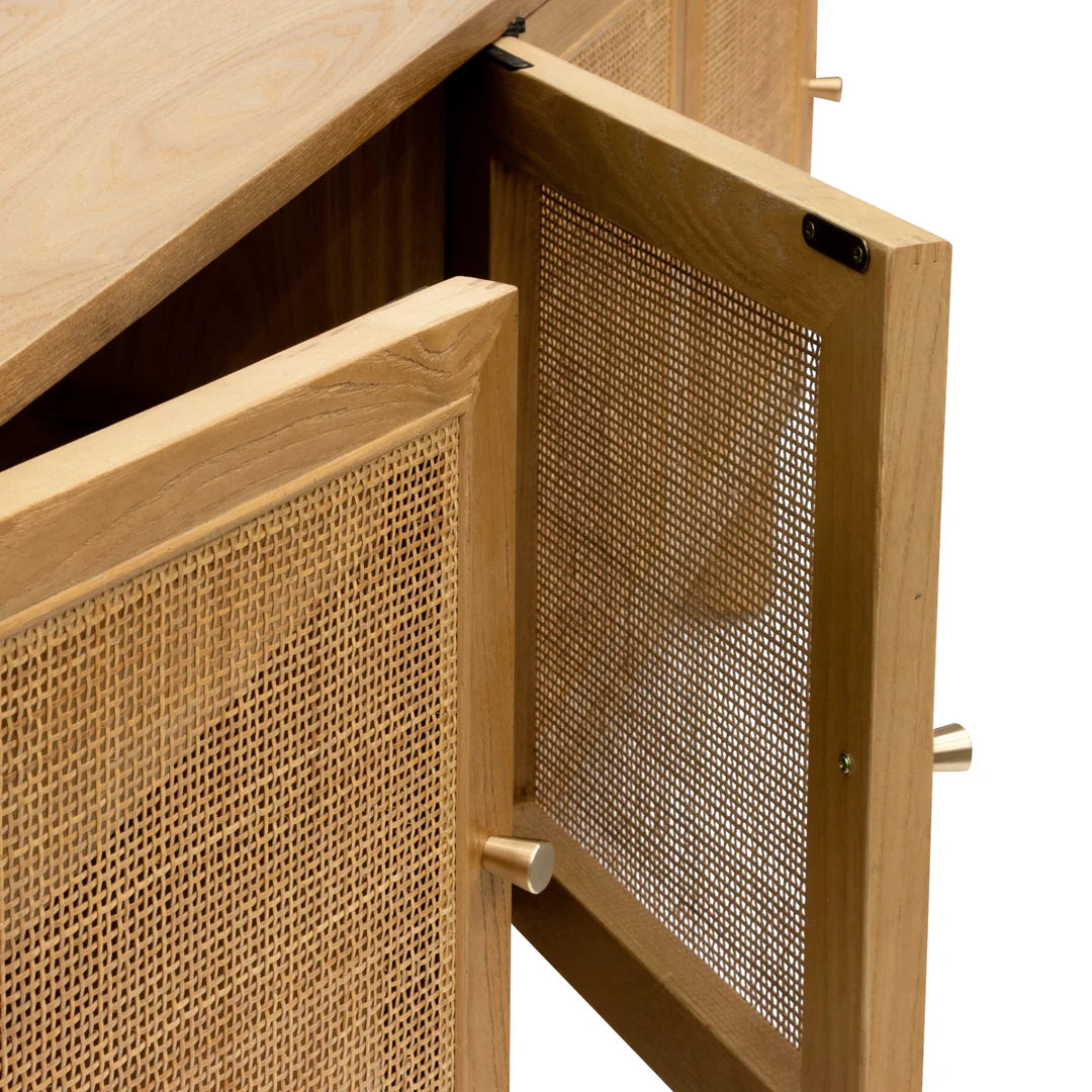 Ibarra Rattan Doors TV Entertainment unit - Natural Oak