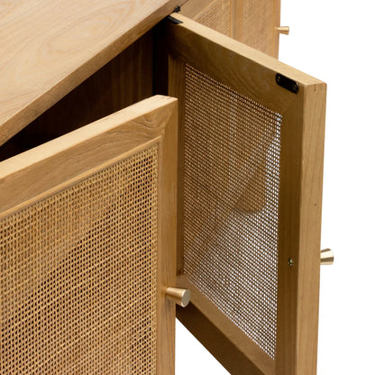 Ibarra Rattan Doors TV Entertainment unit - Natural Oak