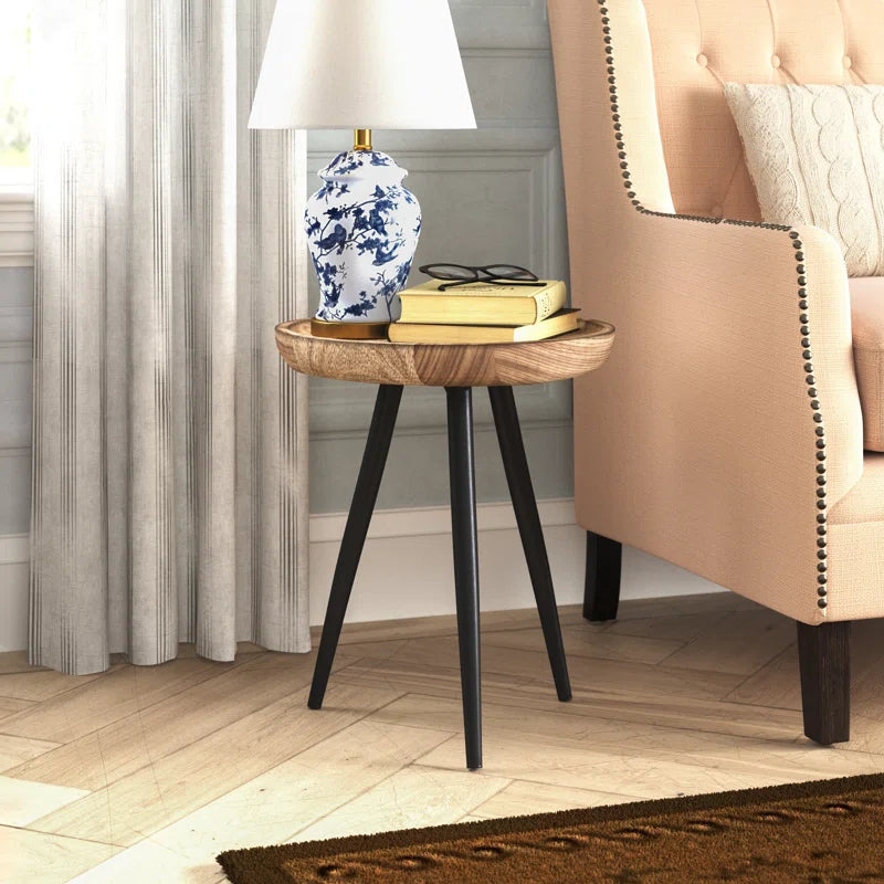 Vanalstyne Solid Wood Tray Top End Table