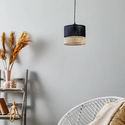 Natural Boho Cane Light Fixture