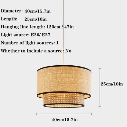 Artisanal Boho Rattan Light Fixture