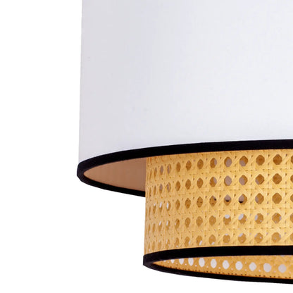 Boho Chic Cane and Rattan Ceiling Lamp