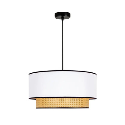 Boho Chic Cane and Rattan Ceiling Lamp