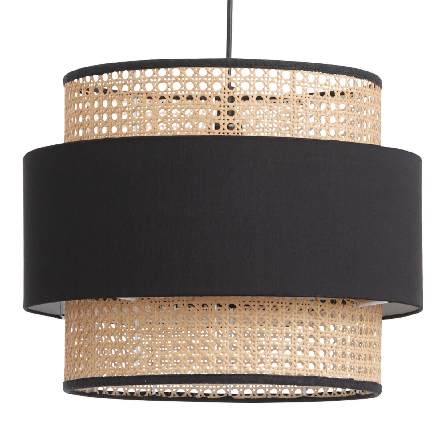 Handwoven Cane Boho Ceiling Fixture