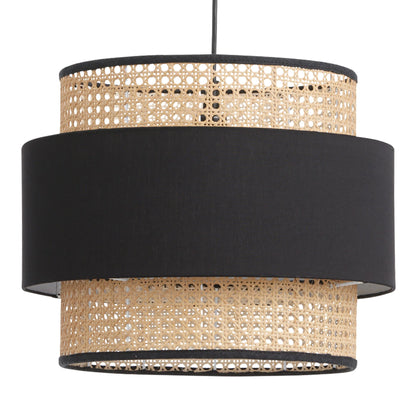 Handwoven Cane Boho Ceiling Fixture