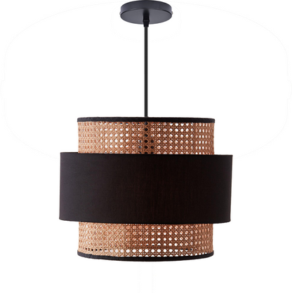 Handwoven Cane Boho Ceiling Fixture