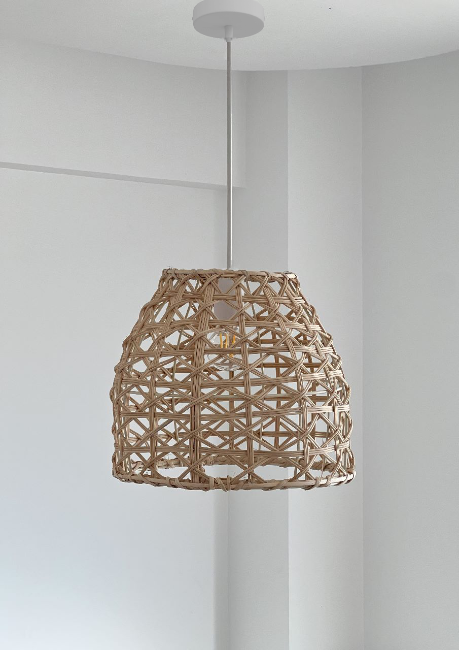 Handcrafted Cane Boho Ceiling Lamp