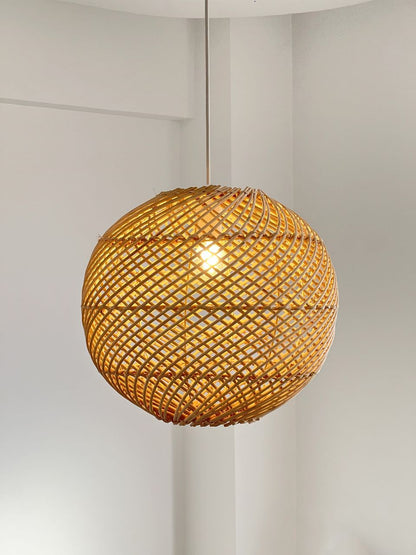 Vintage Boho Rattan Ceiling Lamp
