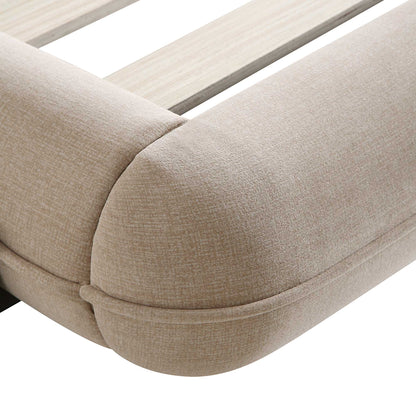 Elystan Oval Headboard Upholstered Bed.
