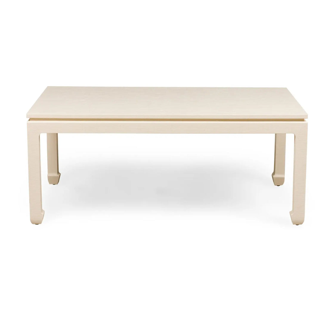 Asian Contemporary Ming Dynasty Style Beige Raffia Wrapped Coffee Table