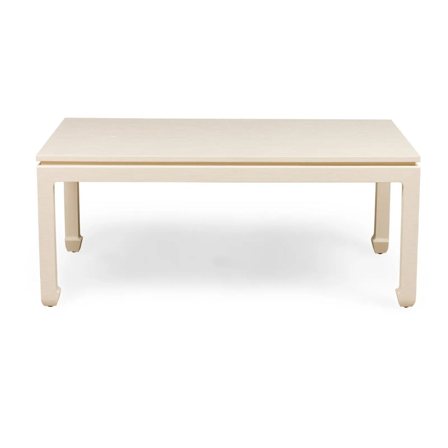 Asian Contemporary Ming Dynasty Style Beige Raffia Wrapped Coffee Table