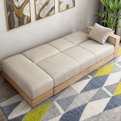 White Modern Full Sleeper Convertible Sofa with Storage