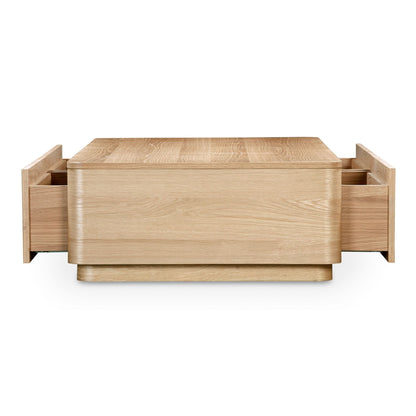 Rina Curved Oak Pedestal Coffee Table