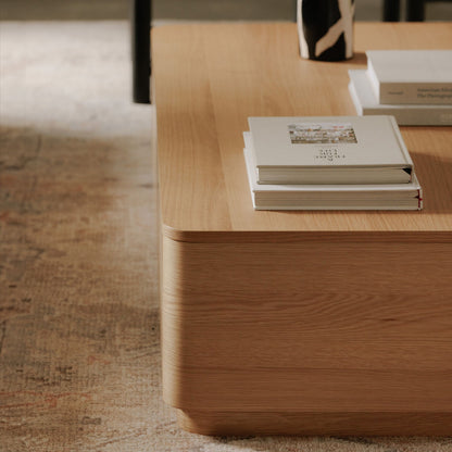 Rina Curved Oak Pedestal Coffee Table