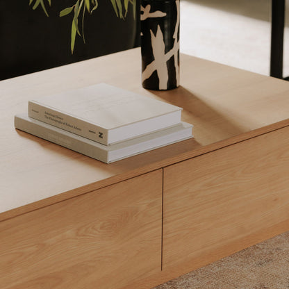 Rina Curved Oak Pedestal Coffee Table
