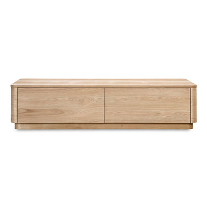Rina Curved Oak Pedestal Coffee Table