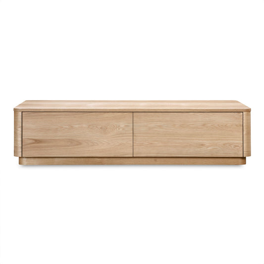 Rina Curved Oak Pedestal Coffee Table